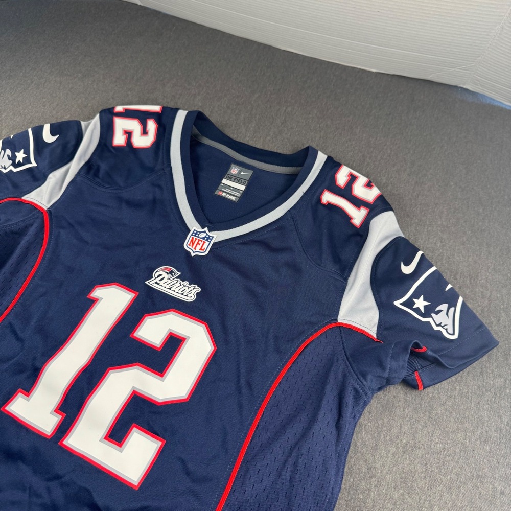 Nike NFL New England Patriots Tom Brady 12 Jersey Womens Medium Navy Blue
